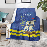 Custom Curacao Football Blanket La Familia Azul