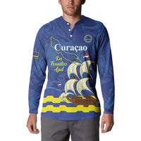 Custom Curacao Football Button Sweatshirt La Familia Azul
