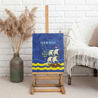 Custom Curacao Football Canvas Wall Art La Familia Azul