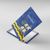 Custom Curacao Football Canvas Wall Art La Familia Azul