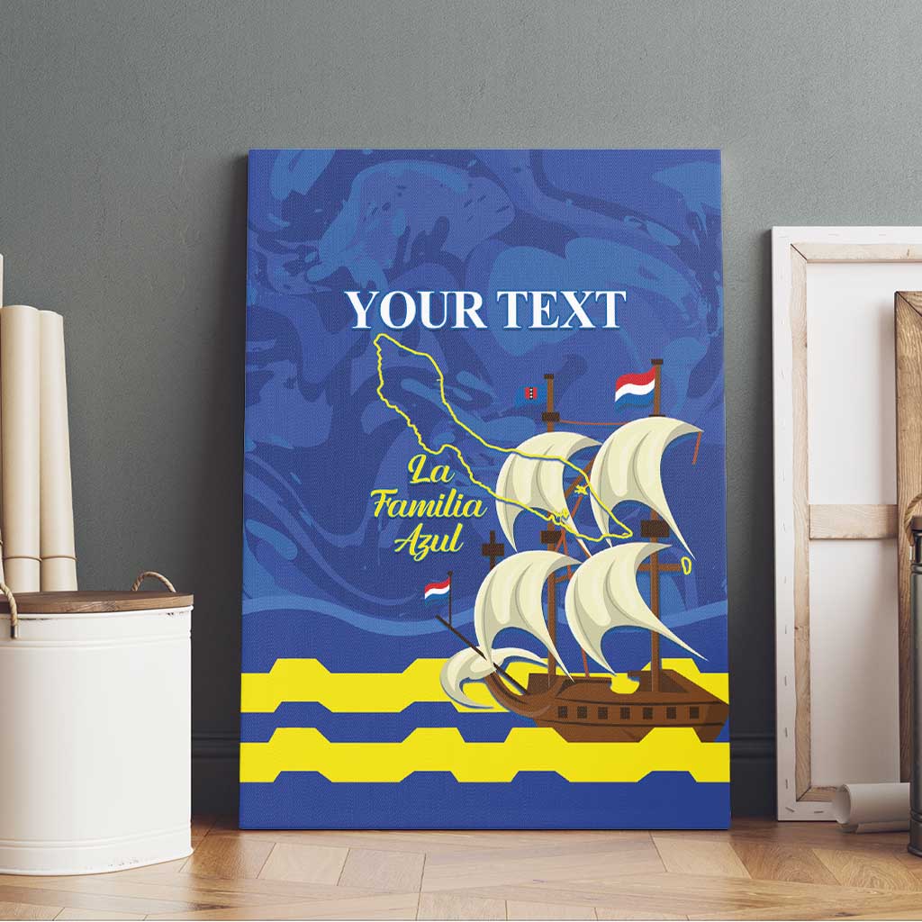 Custom Curacao Football Canvas Wall Art La Familia Azul