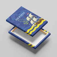 Custom Curacao Football Canvas Wall Art La Familia Azul