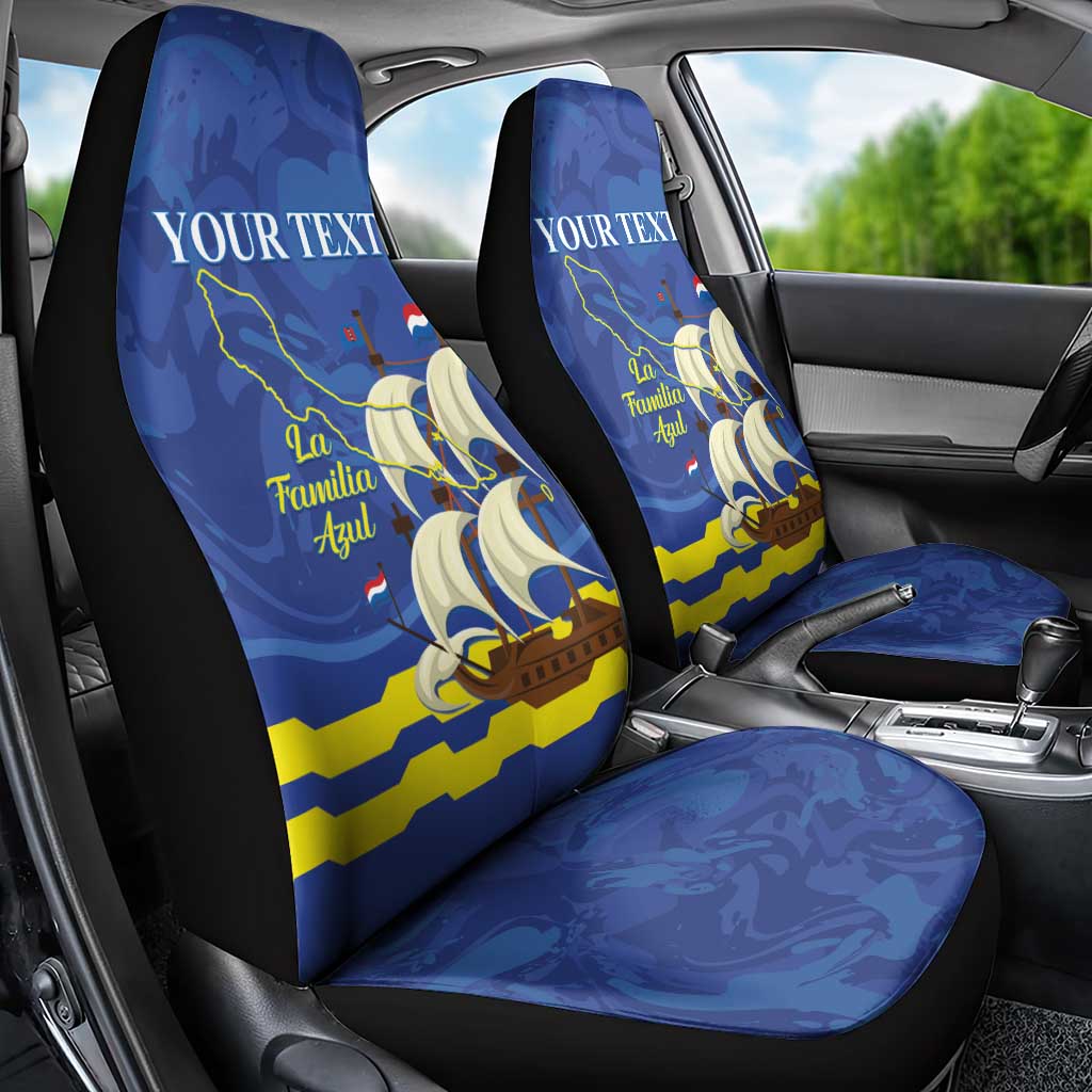 Custom Curacao Football Car Seat Cover La Familia Azul