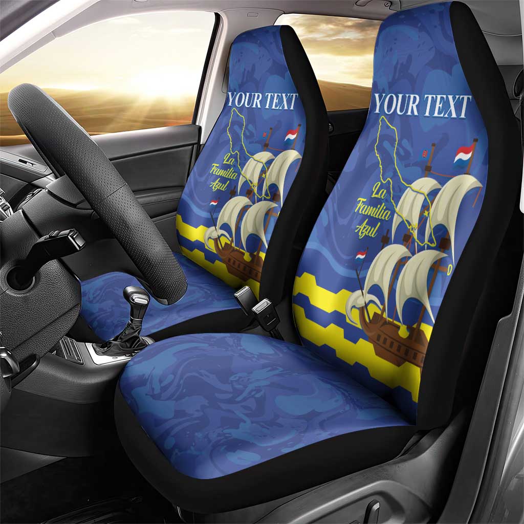 Custom Curacao Football Car Seat Cover La Familia Azul