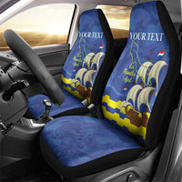 Custom Curacao Football Car Seat Cover La Familia Azul