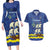 Custom Curacao Football Couples Matching Long Sleeve Bodycon Dress and Hawaiian Shirt La Familia Azul