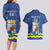 Custom Curacao Football Couples Matching Long Sleeve Bodycon Dress and Hawaiian Shirt La Familia Azul