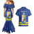 Custom Curacao Football Couples Matching Mermaid Dress and Hawaiian Shirt La Familia Azul