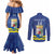Custom Curacao Football Couples Matching Mermaid Dress and Long Sleeve Button Shirt La Familia Azul