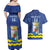 Custom Curacao Football Couples Matching Off Shoulder Maxi Dress and Hawaiian Shirt La Familia Azul