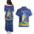 Custom Curacao Football Couples Matching Puletasi and Hawaiian Shirt La Familia Azul