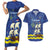 Custom Curacao Football Couples Matching Short Sleeve Bodycon Dress and Hawaiian Shirt La Familia Azul