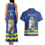 Custom Curacao Football Couples Matching Tank Maxi Dress and Hawaiian Shirt La Familia Azul