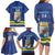 Custom Curacao Football Family Matching Long Sleeve Bodycon Dress and Hawaiian Shirt La Familia Azul