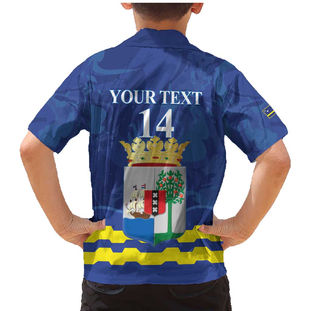 Custom Curacao Football Family Matching Mermaid Dress and Hawaiian Shirt La Familia Azul