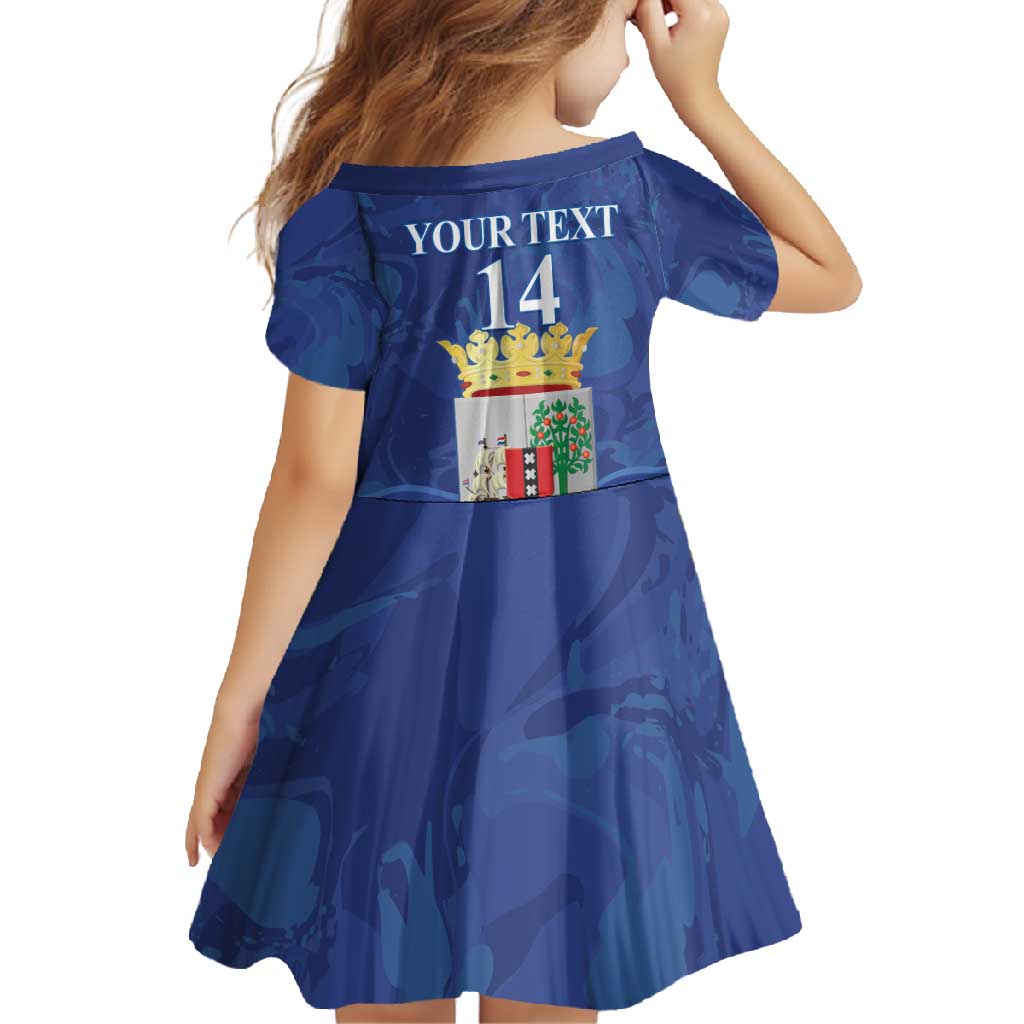 Custom Curacao Football Family Matching Off Shoulder Maxi Dress and Hawaiian Shirt La Familia Azul