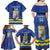 Custom Curacao Football Family Matching Off Shoulder Maxi Dress and Hawaiian Shirt La Familia Azul