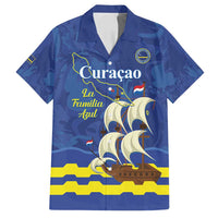 Custom Curacao Football Family Matching Off Shoulder Maxi Dress and Hawaiian Shirt La Familia Azul