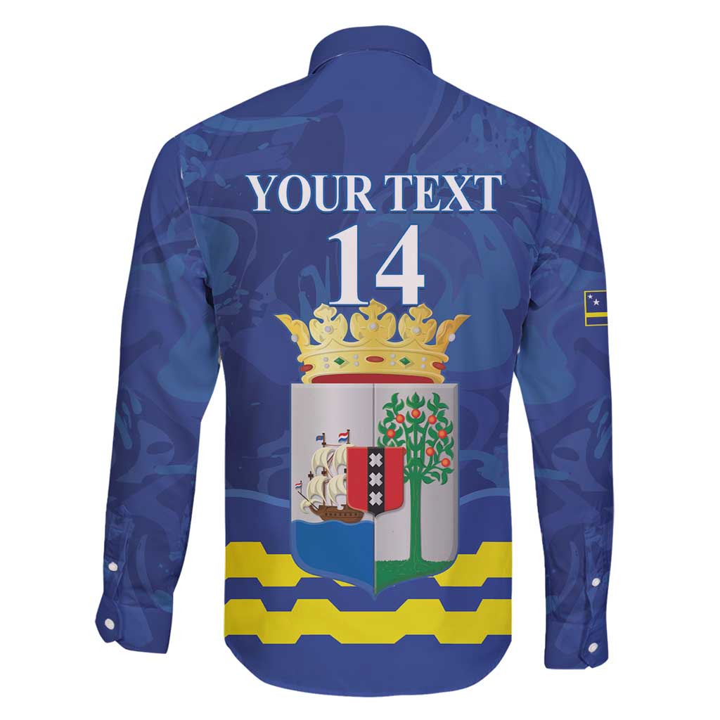 Custom Curacao Football Family Matching Off Shoulder Maxi Dress and Hawaiian Shirt La Familia Azul