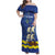 Custom Curacao Football Family Matching Off Shoulder Maxi Dress and Hawaiian Shirt La Familia Azul