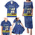 Custom Curacao Football Family Matching Puletasi and Hawaiian Shirt La Familia Azul