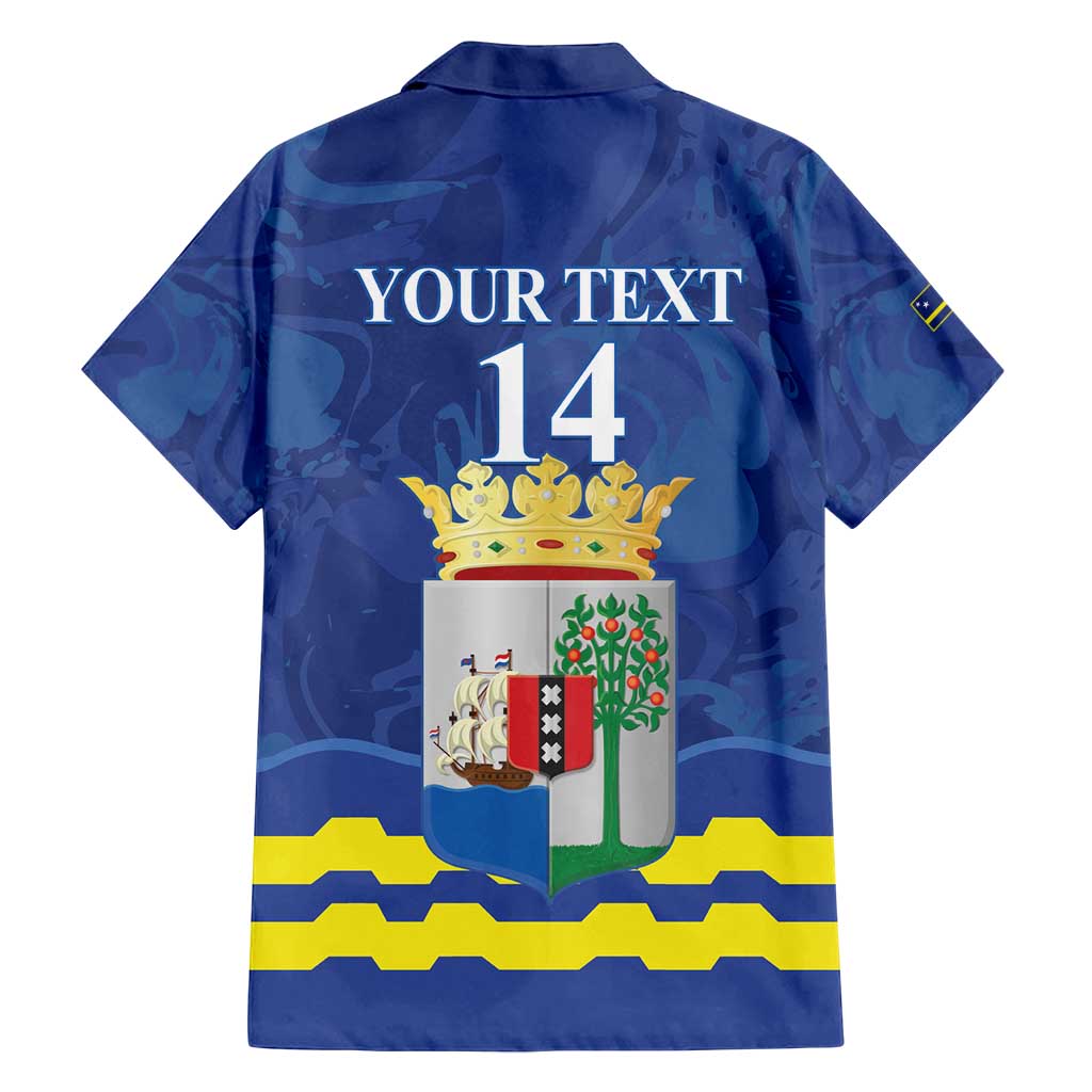 Custom Curacao Football Family Matching Puletasi and Hawaiian Shirt La Familia Azul