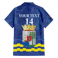 Custom Curacao Football Family Matching Puletasi and Hawaiian Shirt La Familia Azul