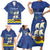 Custom Curacao Football Family Matching Short Sleeve Bodycon Dress and Hawaiian Shirt La Familia Azul
