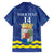 Custom Curacao Football Family Matching Short Sleeve Bodycon Dress and Hawaiian Shirt La Familia Azul