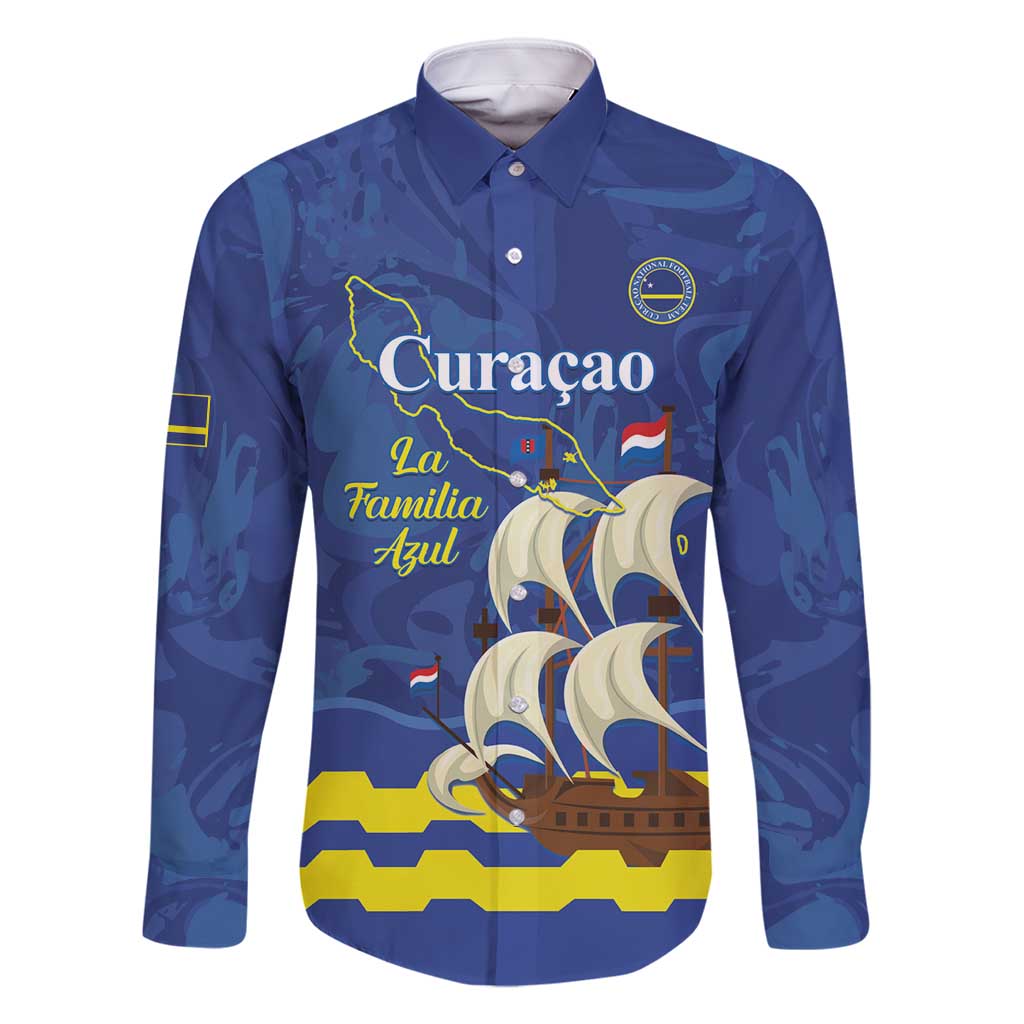 Custom Curacao Football Family Matching Tank Maxi Dress and Hawaiian Shirt La Familia Azul