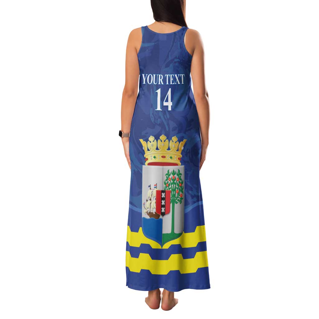 Custom Curacao Football Family Matching Tank Maxi Dress and Hawaiian Shirt La Familia Azul