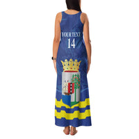 Custom Curacao Football Family Matching Tank Maxi Dress and Hawaiian Shirt La Familia Azul
