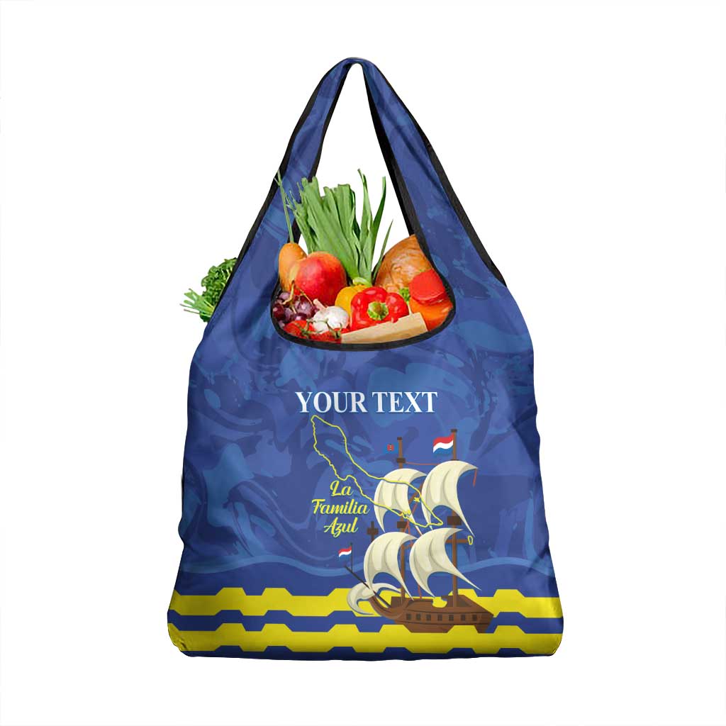 Custom Curacao Football Grocery Bag La Familia Azul