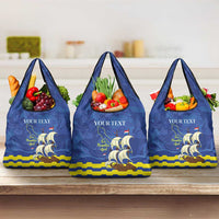 Custom Curacao Football Grocery Bag La Familia Azul