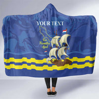 Custom Curacao Football Hooded Blanket La Familia Azul