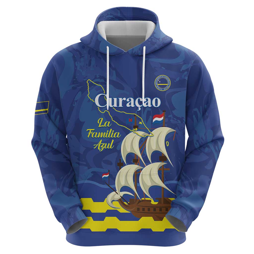 Custom Curacao Football Hoodie La Familia Azul