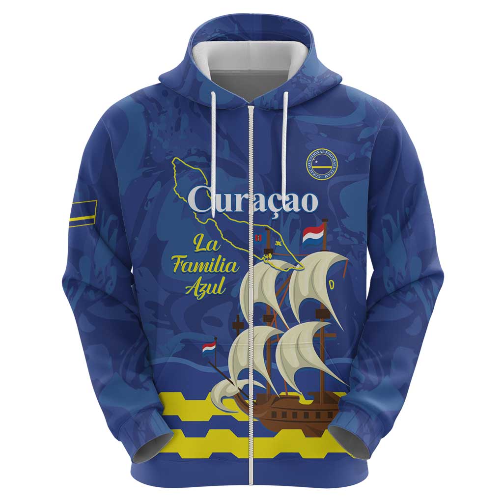 Custom Curacao Football Hoodie La Familia Azul