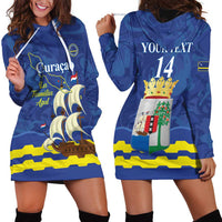 Custom Curacao Football Hoodie Dress La Familia Azul