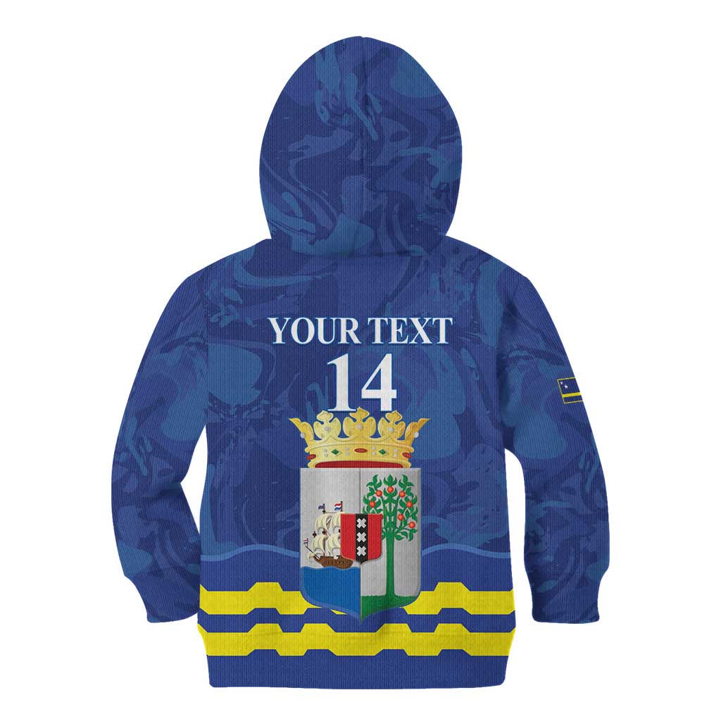 Custom Curacao Football Kid Hoodie La Familia Azul