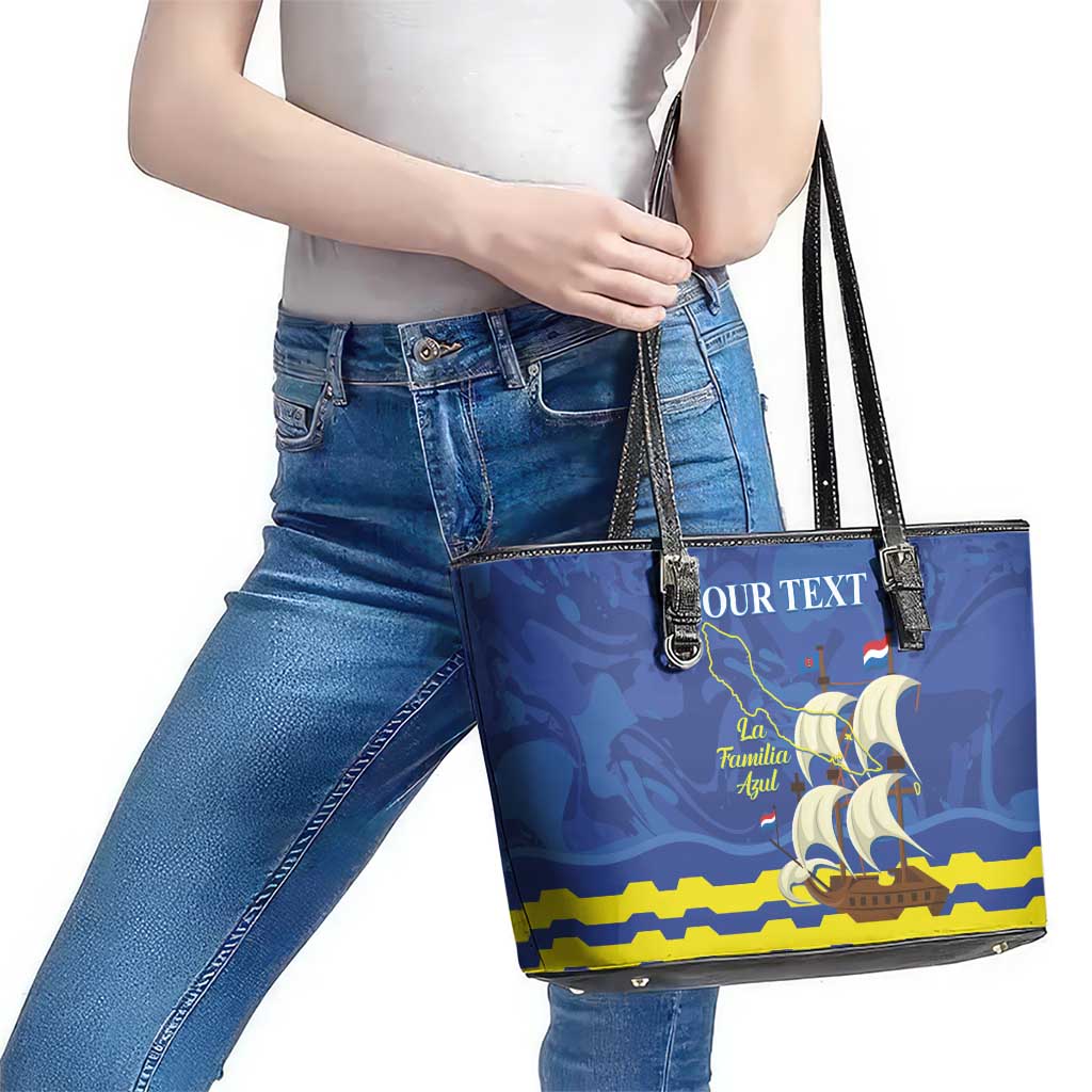 Custom Curacao Football Leather Tote Bag La Familia Azul