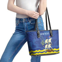 Custom Curacao Football Leather Tote Bag La Familia Azul