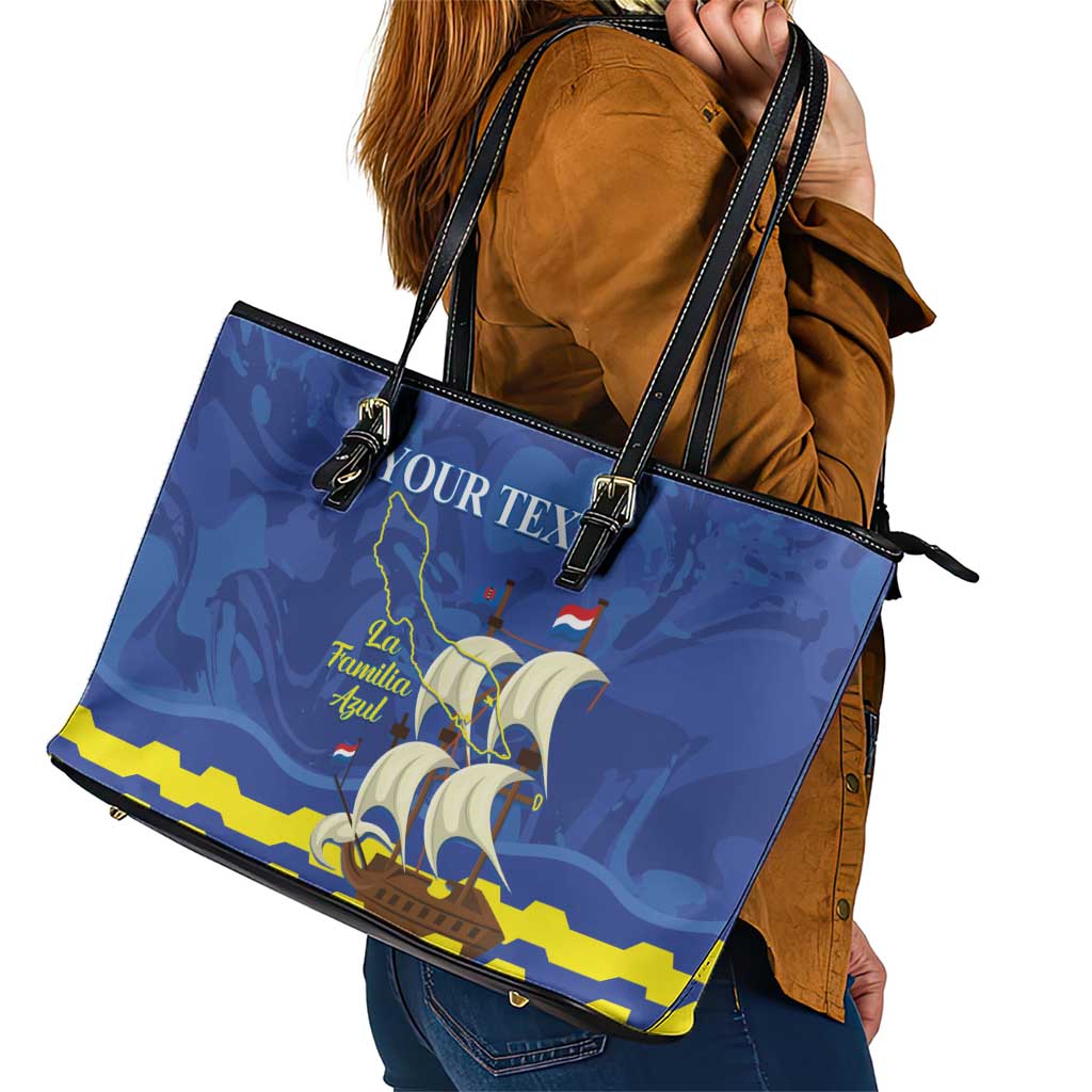 Custom Curacao Football Leather Tote Bag La Familia Azul