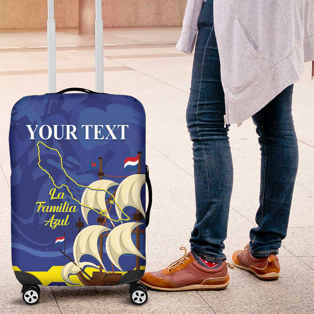 Custom Curacao Football Luggage Cover La Familia Azul