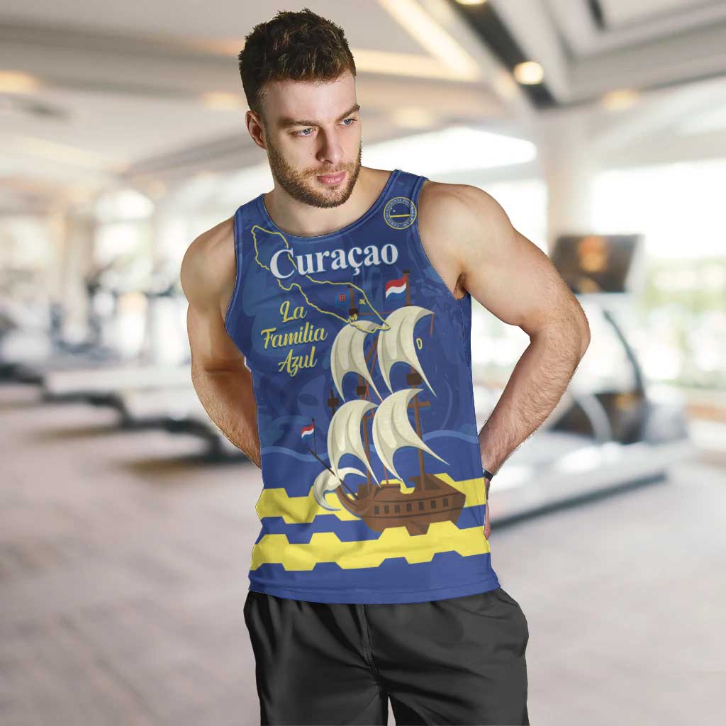 Custom Curacao Football Men Tank Top La Familia Azul