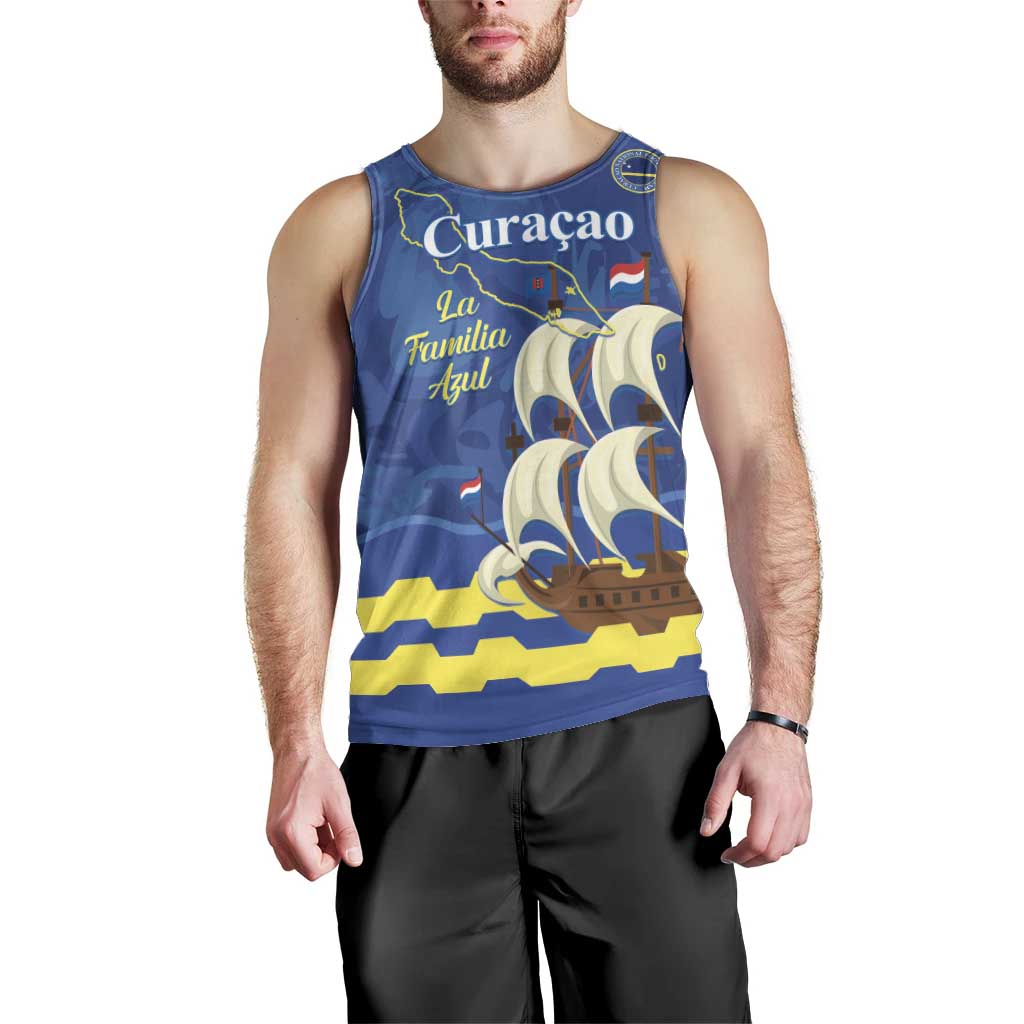 Custom Curacao Football Men Tank Top La Familia Azul