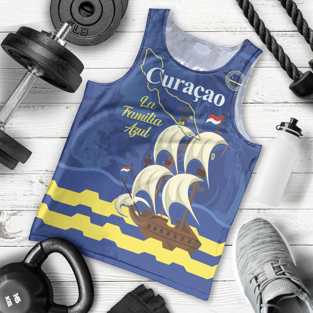 Custom Curacao Football Men Tank Top La Familia Azul