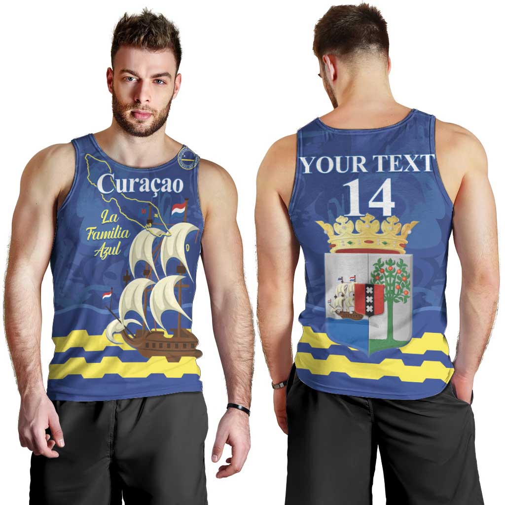 Custom Curacao Football Men Tank Top La Familia Azul