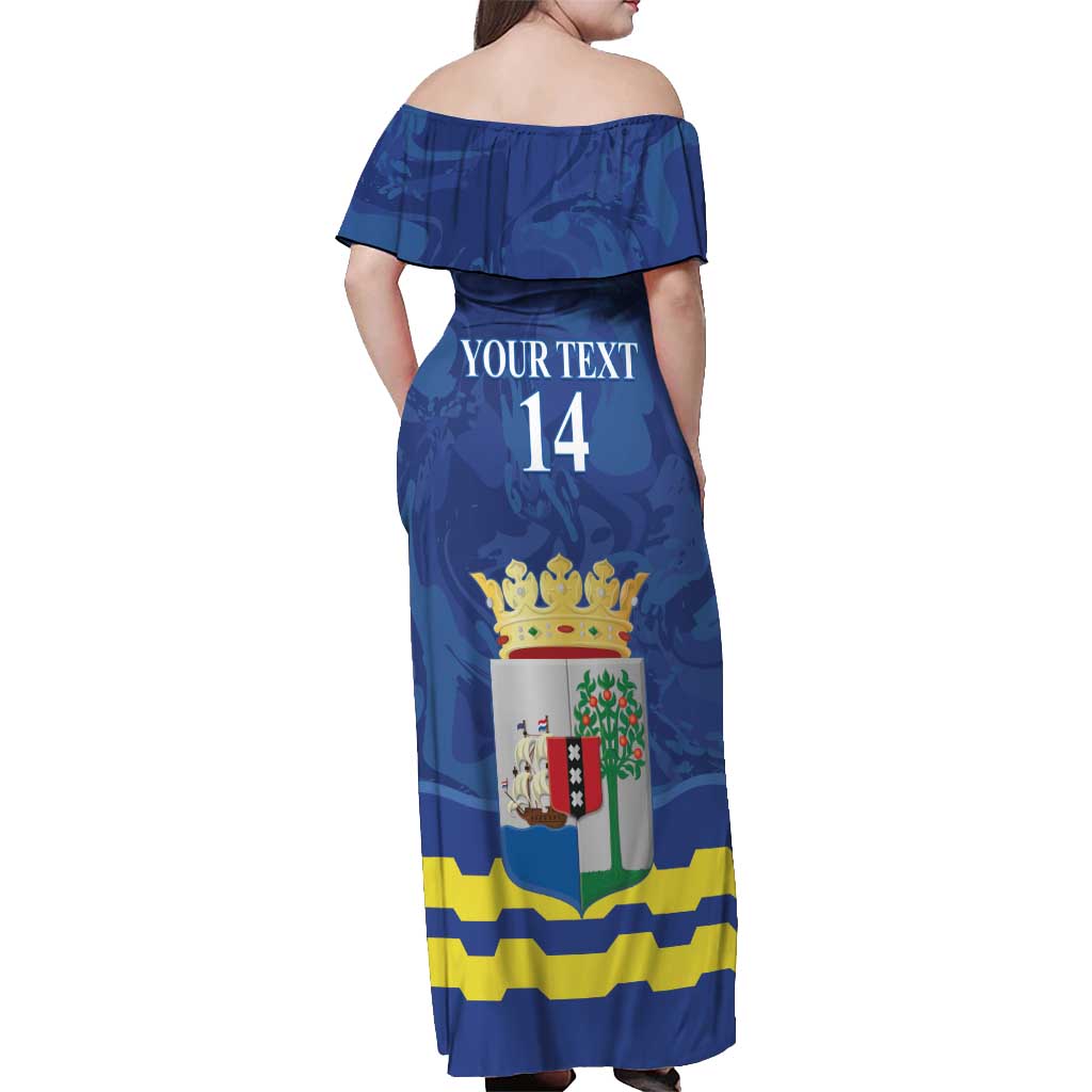 Custom Curacao Football Off Shoulder Maxi Dress La Familia Azul