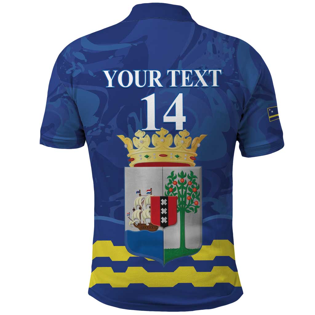Custom Curacao Football Polo Shirt La Familia Azul