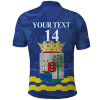 Custom Curacao Football Polo Shirt La Familia Azul